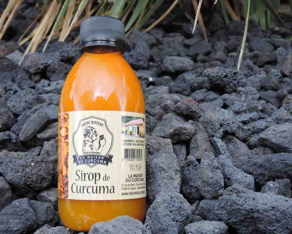 Photo du Sirop de Curcuma sur fond de Lave